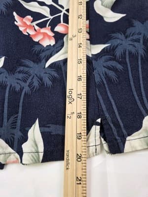 Caribbean Joe Women' s Medium Black Floral Hawaiian Blouse - Thumbnail 6
