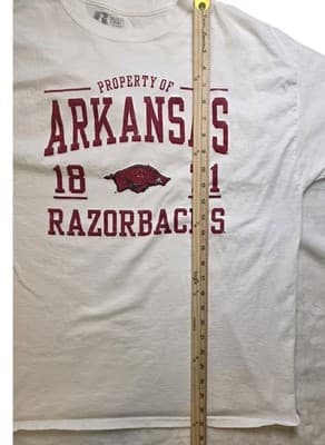 Vintage Men's XL White Arkansas Razorbacks Short Sleeve T-Shirt - Thumbnail 7