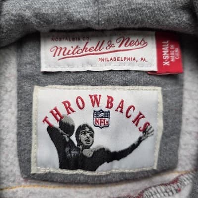 Mitchell & Ness Extra Small Red & Gray Kansas City Chiefs Throwback Hoodie - Thumbnail 4