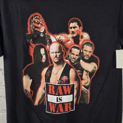 WWE Raw Is War Men's Black Small 28/30 Short Sleeve T-Shirt - Thumbnail 2
