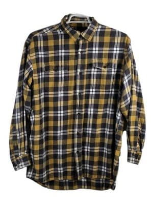Red Head Brand Men's XL Yellow Flannel Long Sleeve Button Up Shirt - Image 1