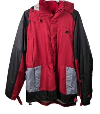 Vintage Starter Men's Medium (38-40) Red / Black Puffer Jacket - Image 1