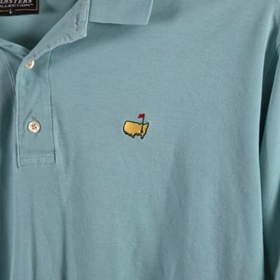 Vintage Master's Men's Large Teal Blue Short Sleeve Golf Polo Shirt - Thumbnail 2