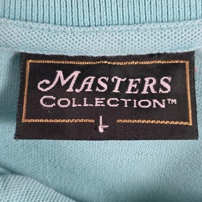 Vintage Master's Men's Large Teal Blue Short Sleeve Golf Polo Shirt - Thumbnail 4
