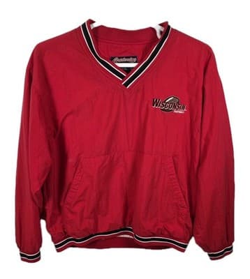 Vintage NCAA Wisconsin Badgers Mens Large Red Pullover - Image 1