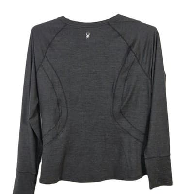 Spyder Women's Large Charcoal Long Sleeve Running Shirt - Thumbnail 5