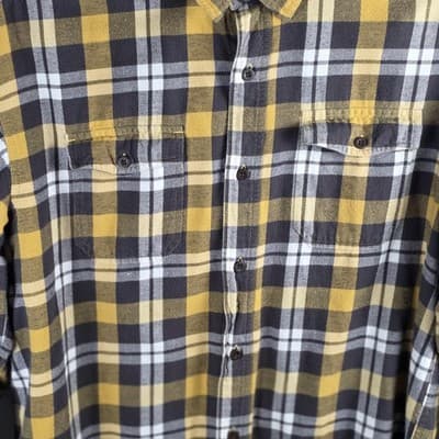 Red Head Brand Men's XL Yellow Flannel Long Sleeve Button Up Shirt - Thumbnail 3