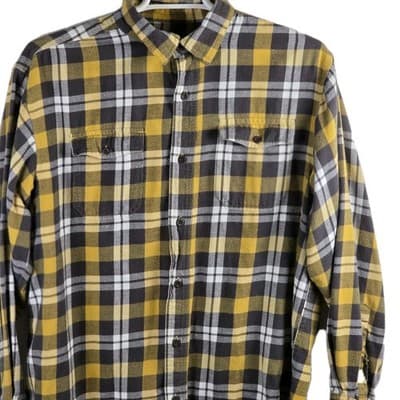Red Head Brand Men's XL Yellow Flannel Long Sleeve Button Up Shirt - Thumbnail 2