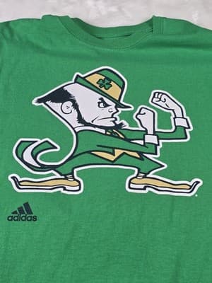Adidas Norte Dame Fighting Irish Adult's Medium Green Short Sleeve T-Shirt - Thumbnail 2