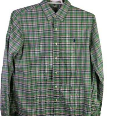 Polo Ralph Lauren Men's Large Multicolor Black Watch Plaid Long Sleeve Button Up - Thumbnail 2