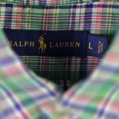 Polo Ralph Lauren Men's Large Multicolor Black Watch Plaid Long Sleeve Button Up - Thumbnail 4
