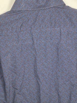 Hart Schaffner Marx Men's Small Blue Paisley Long Sleeve Button Up Shirt - Thumbnail 9
