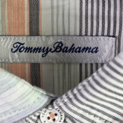 NWT Tommy Bahama Men's Medium Striped Multicolor Long Sleeve Button Down Shirt - Thumbnail 6