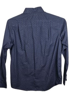 Hart Schaffner Marx Men's Small Blue Paisley Long Sleeve Button Up Shirt - Thumbnail 8