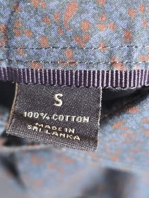Hart Schaffner Marx Men's Small Blue Paisley Long Sleeve Button Up Shirt - Thumbnail 5
