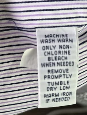 Polo Ralph Lauren Men's Lavender Striped Size 16.5 - 34/35 Long Sleeve Shirt - Thumbnail 5