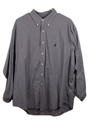 Polo Ralph Lauren Yarmouth Men’s 17.5-34/35 Gray Glen Plaid Button Up Shirt - Image 1