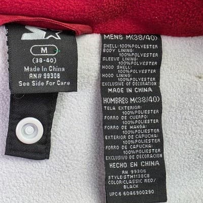 Vintage Starter Men's Medium (38-40) Red / Black Puffer Jacket - Thumbnail 3
