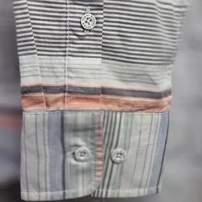 NWT Tommy Bahama Men's Medium Striped Multicolor Long Sleeve Button Down Shirt - Thumbnail 4