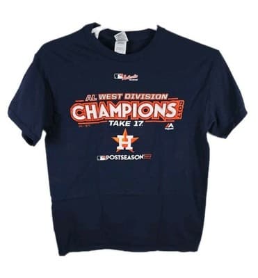Houston Astros Men's Medium Blue AL West Division Champions Short Sleeve T-Shirt - Image 1