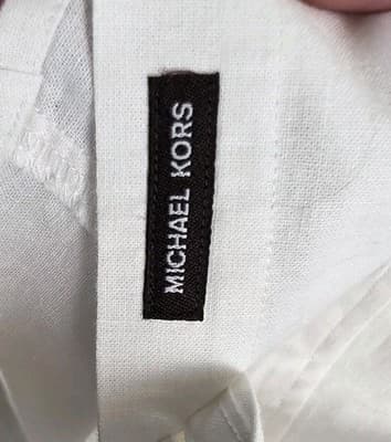 Michael Kors Off-White Men's Large Button Down Dress Shirt - Thumbnail 5