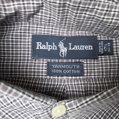 Polo Ralph Lauren Yarmouth Men’s 17.5-34/35 Gray Glen Plaid Button Up Shirt - Thumbnail 3
