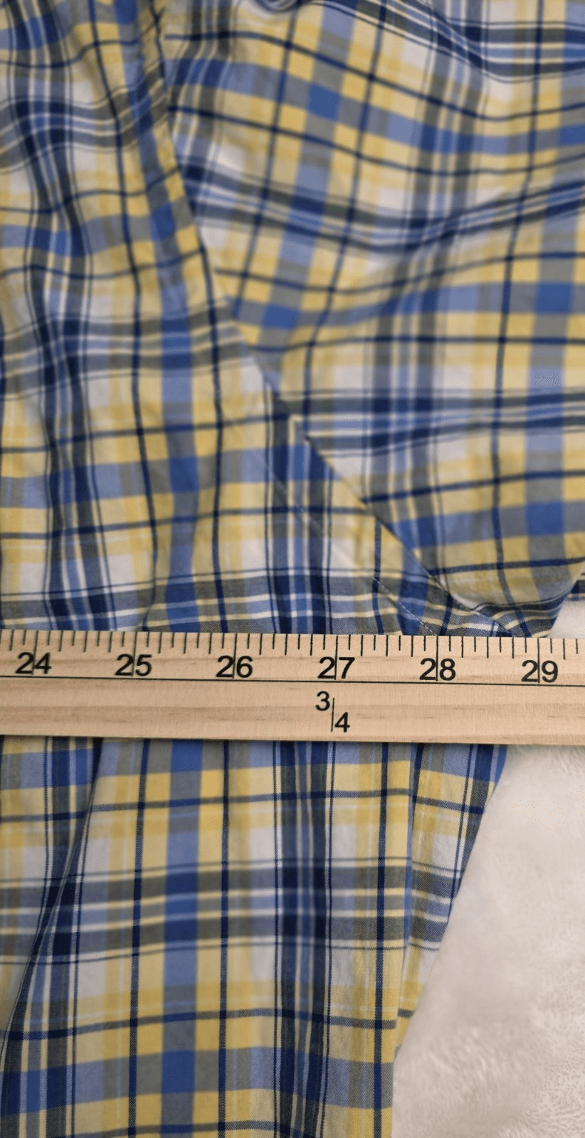 Ralph Lauren Men's XXL Blue & Yellow Buffalo Check Short Sleeve Button Up - Thumbnail 4
