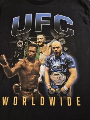 UFC Worldwide Men's Medium Black Short Sleeve T-Shirt - Thumbnail 2