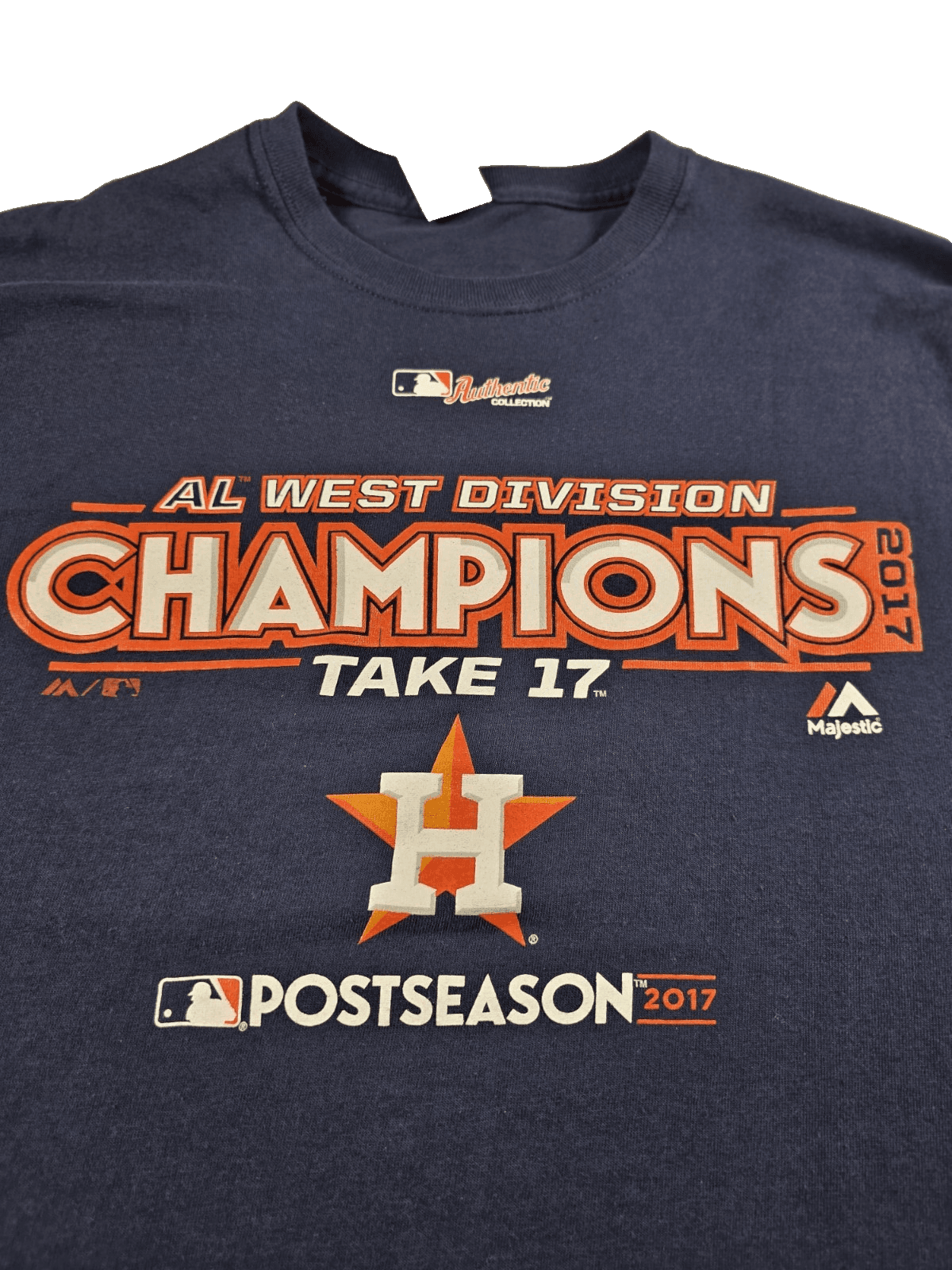 Houston Astros Men's Medium Blue AL West Division Champions Short Sleeve T-Shirt - Thumbnail 2