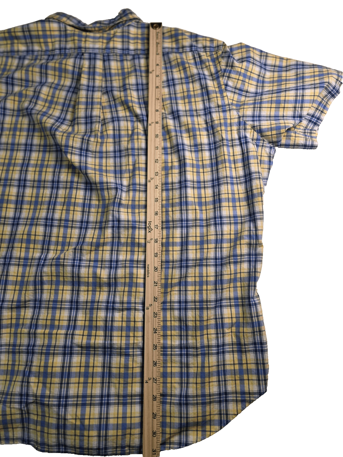 Ralph Lauren Men's XXL Blue & Yellow Buffalo Check Short Sleeve Button Up - Thumbnail 5