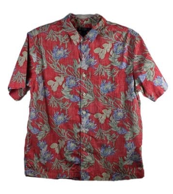 Cremieux Classics Men's Large Red Floral Short Sleeve Shirt - Image 1