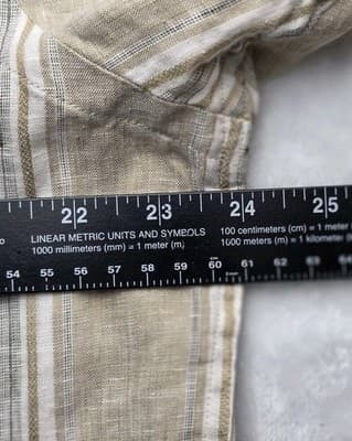 Daniel Cremieux Men's XL Khaki Striped Shirt Button Down Shirt - Thumbnail 8