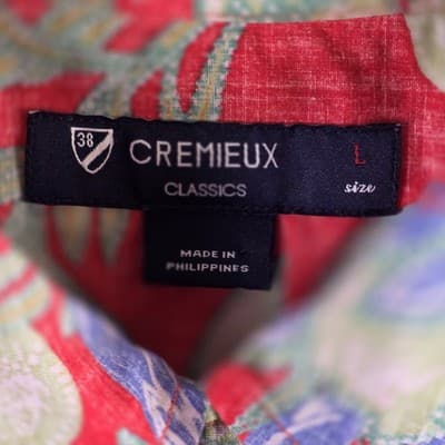 Cremieux Classics Men's Large Red Floral Short Sleeve Shirt - Thumbnail 4