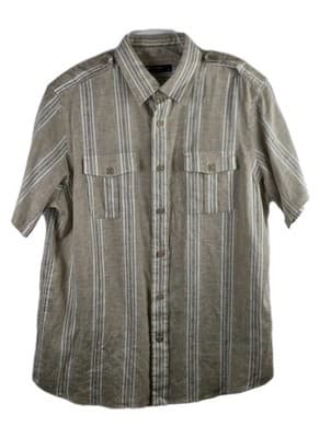 Daniel Cremieux Men's XL Khaki Striped Shirt Button Down Shirt - Image 1