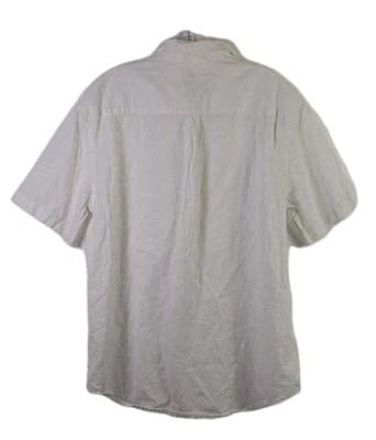Chaps Coastland Wash Men's Large White Linen Short Sleeve Shirt - Thumbnail 7