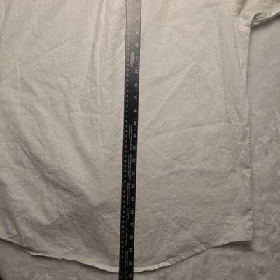 Chaps Coastland Wash Men's Large White Linen Short Sleeve Shirt - Thumbnail 8