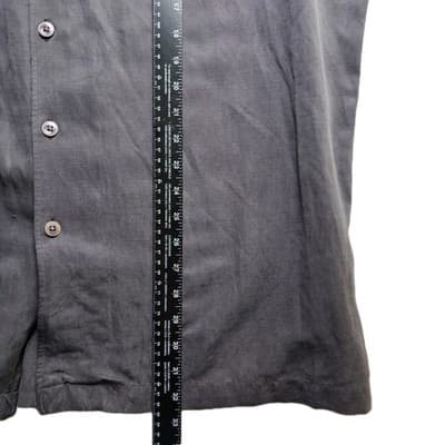 Cremieux Men's XL Gray Silk & Linen Blend Button-Down Shirt - Thumbnail 7
