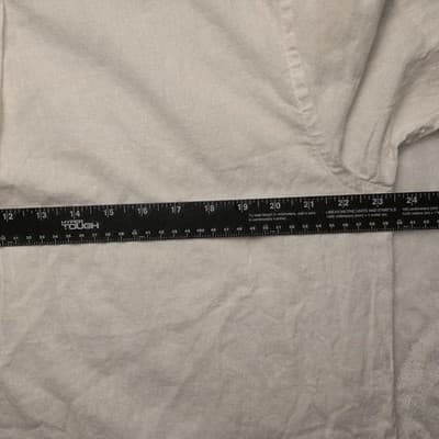 Chaps Coastland Wash Men's Large White Linen Short Sleeve Shirt - Thumbnail 6