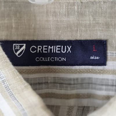 Daniel Cremieux Men's XL Khaki Striped Shirt Button Down Shirt - Thumbnail 5
