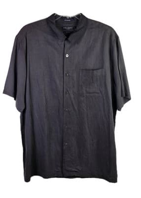 Cremieux Men's XL Gray Silk & Linen Blend Button-Down Shirt - Image 1