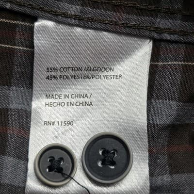 Weatherproof Men's Large Brown Plaid Button Up Long Sleeve Shirt - Thumbnail 6
