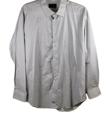 David Donahue Shirt Men's 18.5 36/37 Multicolored Geometric Long Sleeve Shirt - Image 1