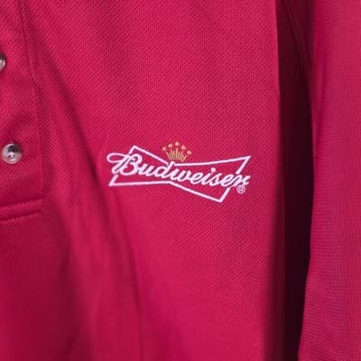 Budweiser Men's XL Red & Black Short Sleeve Polo Shirt - Thumbnail 3