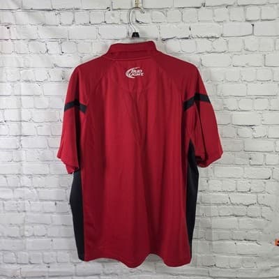 Budweiser Men's XL Red & Black Short Sleeve Polo Shirt - Thumbnail 7