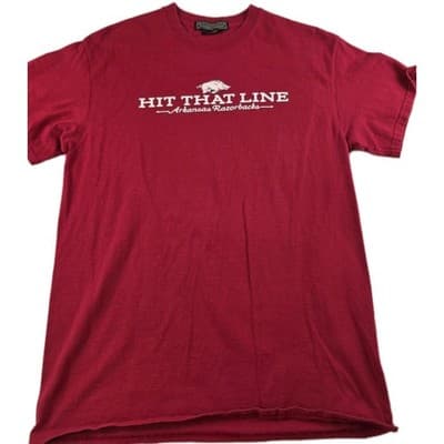 University Of Arkansas Mens Medium Red Short Sleeve T-Shirt - Image 1