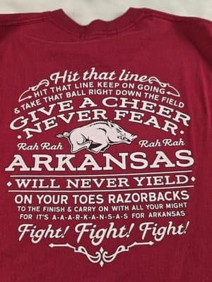 University Of Arkansas Mens Medium Red Short Sleeve T-Shirt - Thumbnail 6