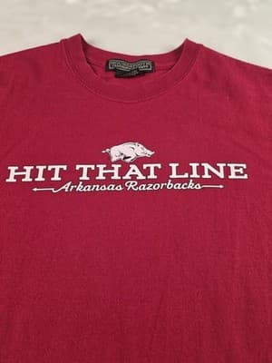 University Of Arkansas Mens Medium Red Short Sleeve T-Shirt - Thumbnail 2