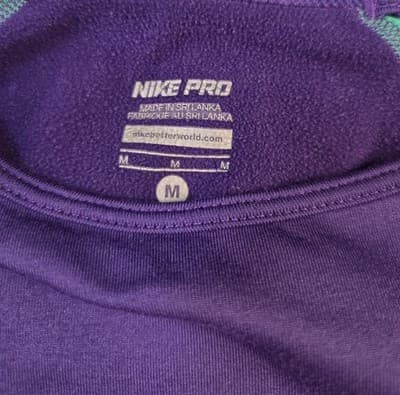 Nike Medium Purple & Green Pro Hyperwarm Livestrong Long Sleeve Shirt - Thumbnail 2