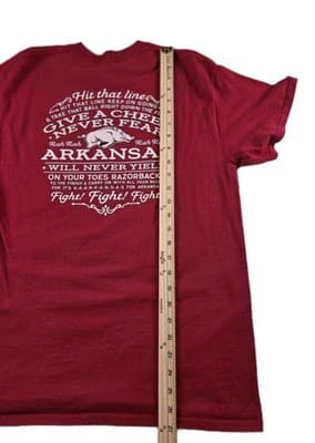 University Of Arkansas Mens Medium Red Short Sleeve T-Shirt - Thumbnail 7