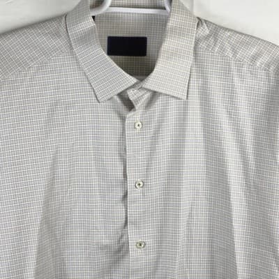 David Donahue Shirt Men's 18.5 36/37 Multicolored Geometric Long Sleeve Shirt - Thumbnail 2
